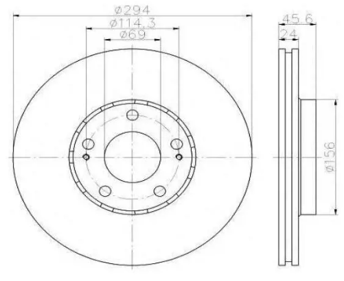 диск тормозной пер. Mitsubishi Outlander 03->, Citroen C-Crosser 07-> (d294x24mm)  (LPR-Samko)