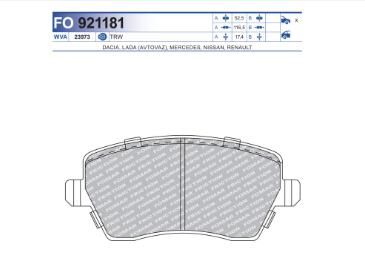 Колодки гальмівні дискові FOMAR  ПЕРЕДН NISSAN NOTE (E11, NE11) 1.6 2005.01-2013.08