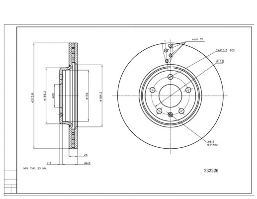 диск тормозной пер. Audi A4 B8 (314mmx25mm)  (HART)