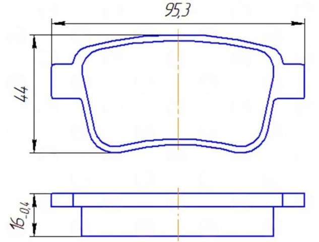 колод.торм. зад. Renault Kangoo 08->, MB Citan (415)  (Dafmi-Intelli)