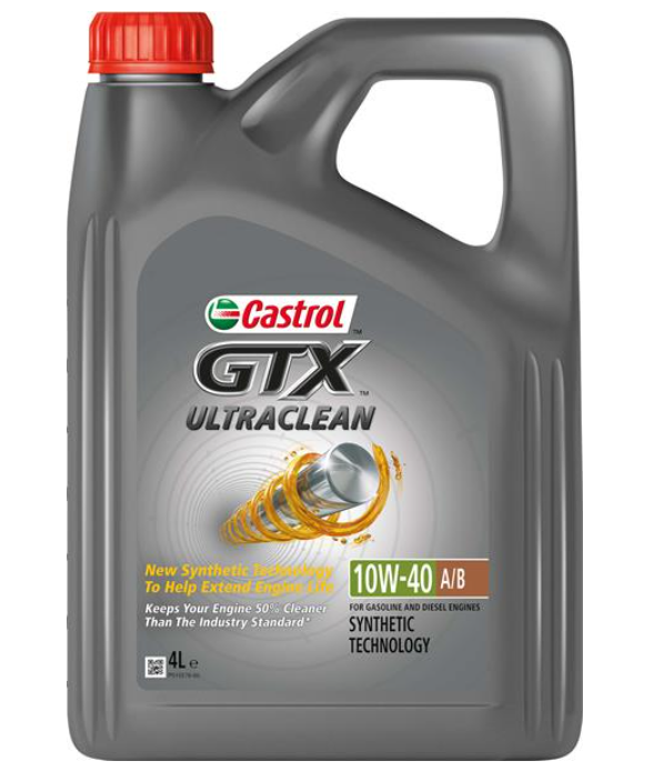 Моторна олива CASTROL GTX ULTRACLEAN / 10W40 / 4л. /( ACEA A3/B4 ) 15F123 - зображення 1