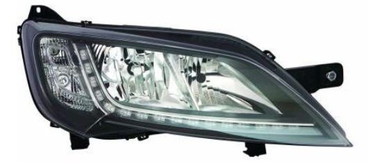 FT DUC 06- Фара пред.пра. H7/H7/LED + пок.поворот, + моторчик, авт., черный отражатель 14- [DEPO]