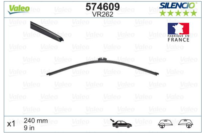 Склоочисник задній VALEO / 240 мм. / 574609 - зображення 1