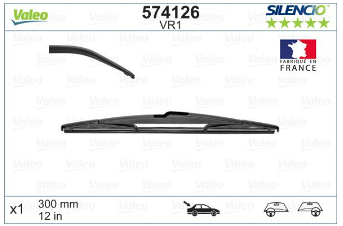 Склоочисник задній VALEO SILENCIO / 300 мм. /