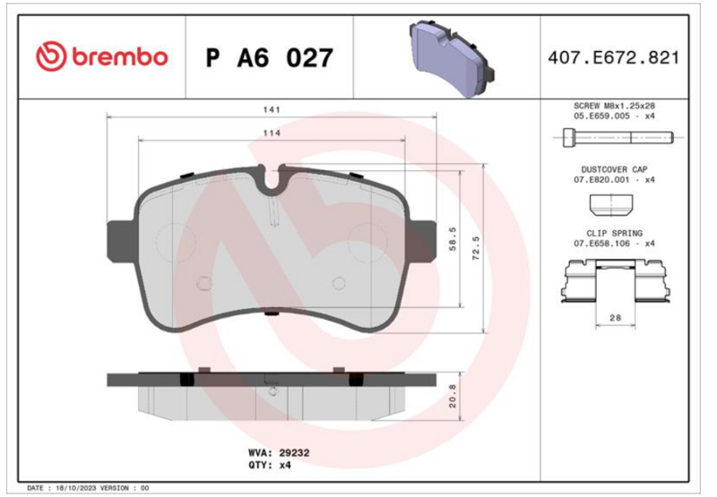 Гальмівні колодки дискові PA6 027 - зображення 1