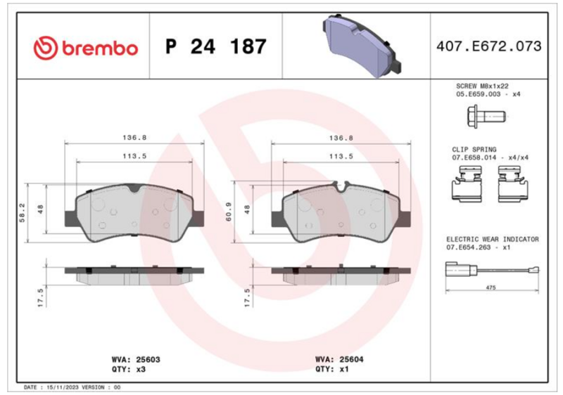 Гальмівні колодки дискові P24 187 - зображення 1