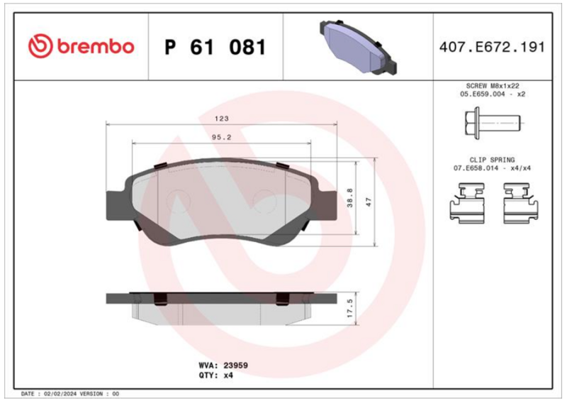 Гальмівні колодки дискові P61 081 - зображення 1