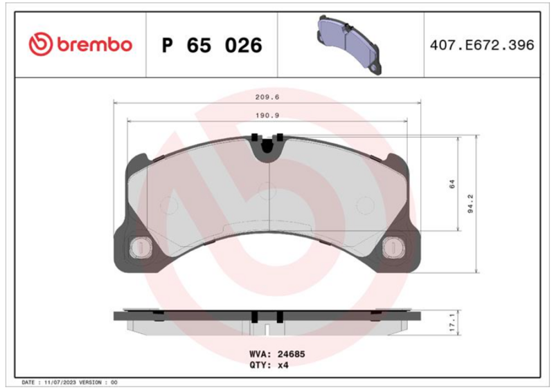 Гальмівні колодки дискові P65 026 - зображення 1