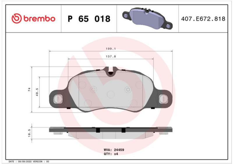 Гальмівні колодки дискові P65 018 - зображення 1