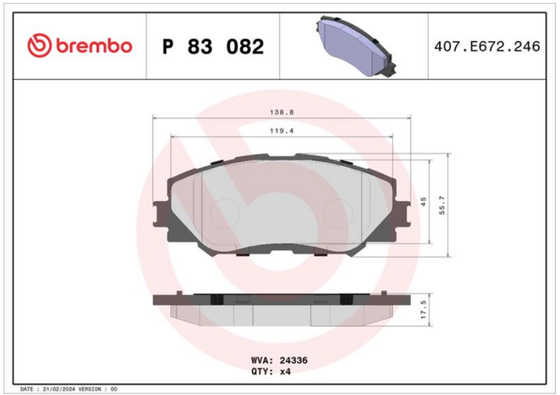 Гальмівні колодки дискові P83 082 - зображення 1