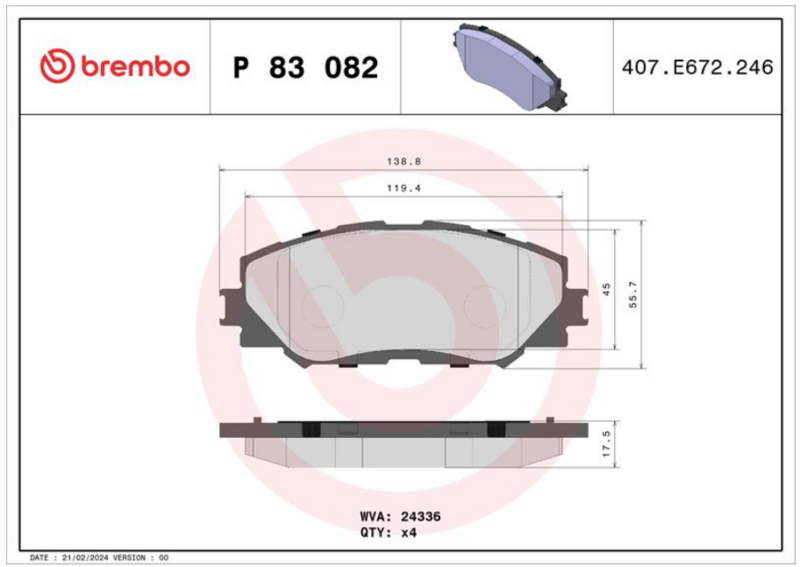 Гальмівні колодки дискові P83 089 - зображення 1