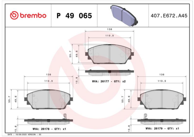 Гальмівні колодки дискові P49 065 - зображення 1