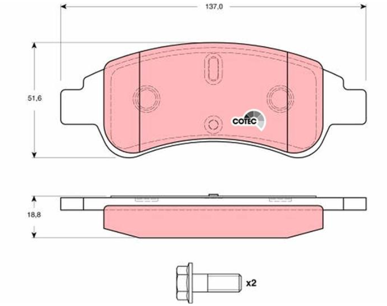 Гальмівні колодки GDB1623 - зображення 2