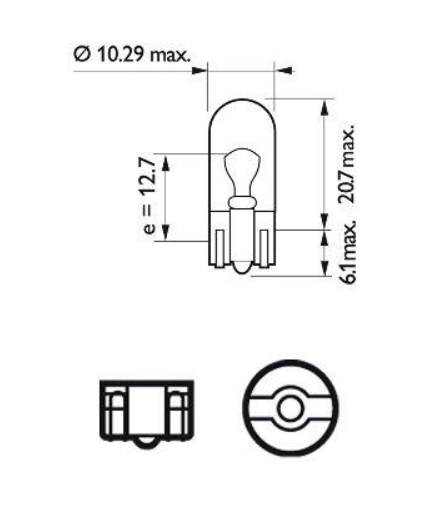 лампа БЦ 24V 5W W2.1х9,5d PHILIPS 13961CP - зображення 2