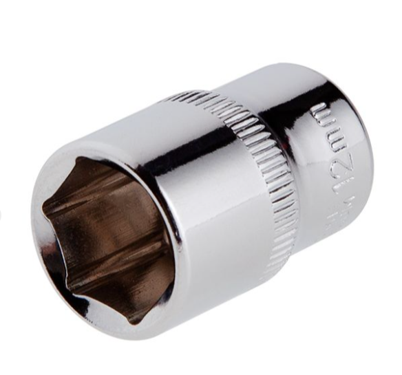 головка торцевая шестигранная 1/4" 12 мм CrV ET-0442 - зображення 1