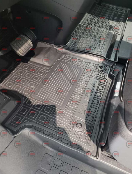 коврики салона Opel Zafira 2019-> 1+1 борт 2,5см, с перемычкой