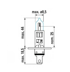лампа  H1 12V 55 W Tungsram Megalight Ultra +130% TU 50310XNU.2D - зображення 3