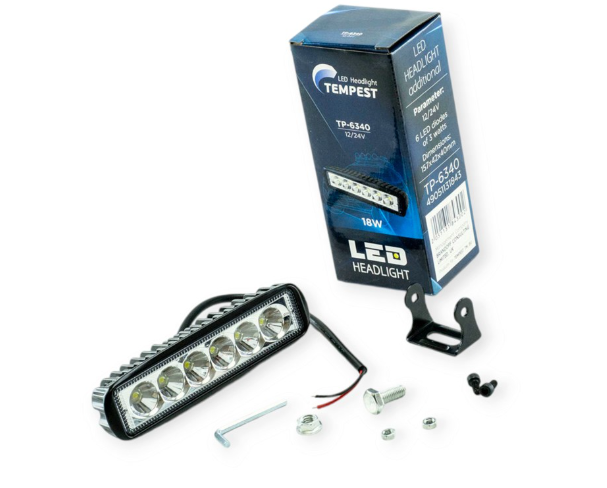 фара дополнительная LED  прямоуг. 157х42х40 (Д/В/Ш) 18W ближний
