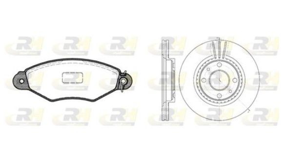 Тормозной комплект (Диски RH 6144.10 + Колодки RH 2643.01)