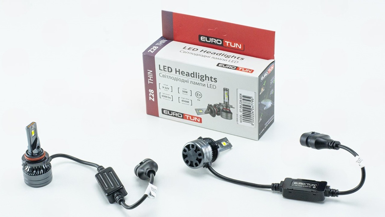 лампа LED HB4 12V-24V  50W EUROTUN Z28 6500L 6500K CAN BUS радиатор с вентилят. ET-Z28-9006 - зображення 1