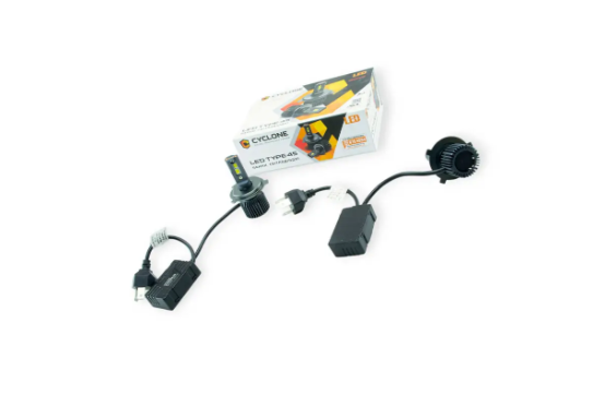 лампа LED H4 12V Type 45 60W 6000K 12000L радиатор с вентилятором+ обманка type 45LED H4 H/L - зображення 1