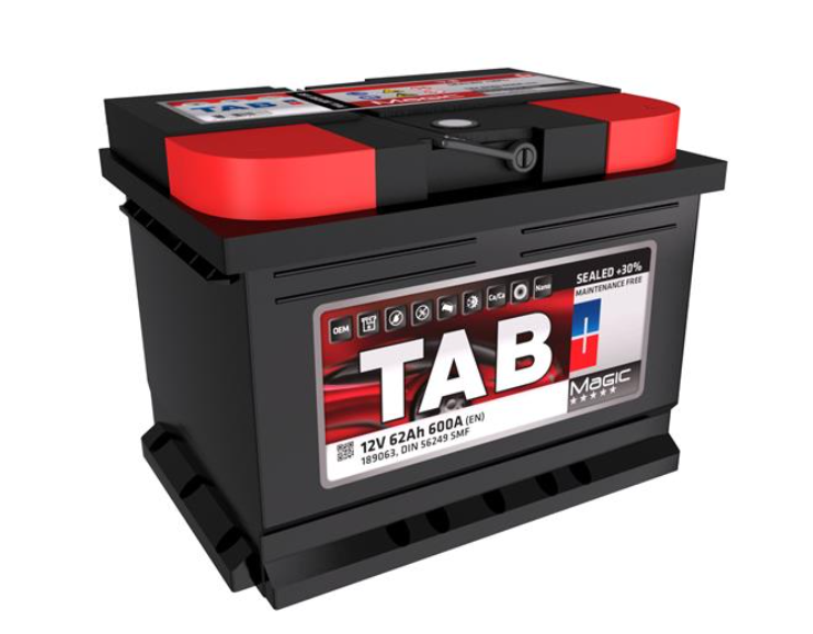 Акумулятор TAB 62Ah 600A EN, 242x175x175, кріплення: B13,правий "+"