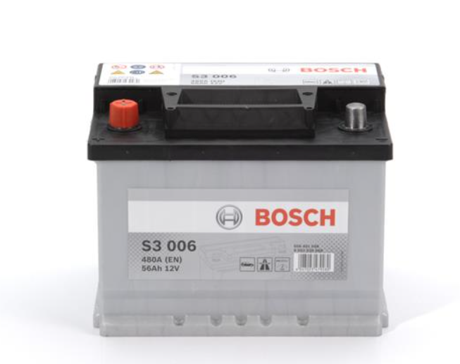 Аккумулятор Bosch S3 56Ah, EN 480 левый "+" 242х175х190 (ДхШхВ)
