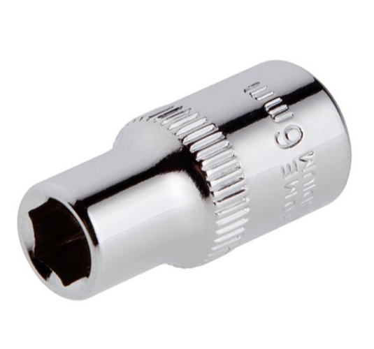 головка торцевая шестигранная 1/4"  7 мм CrV ET-0437 - зображення 1