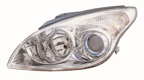 Фара правая H7/H1 автом. рег., хром.рамка [DEPO]