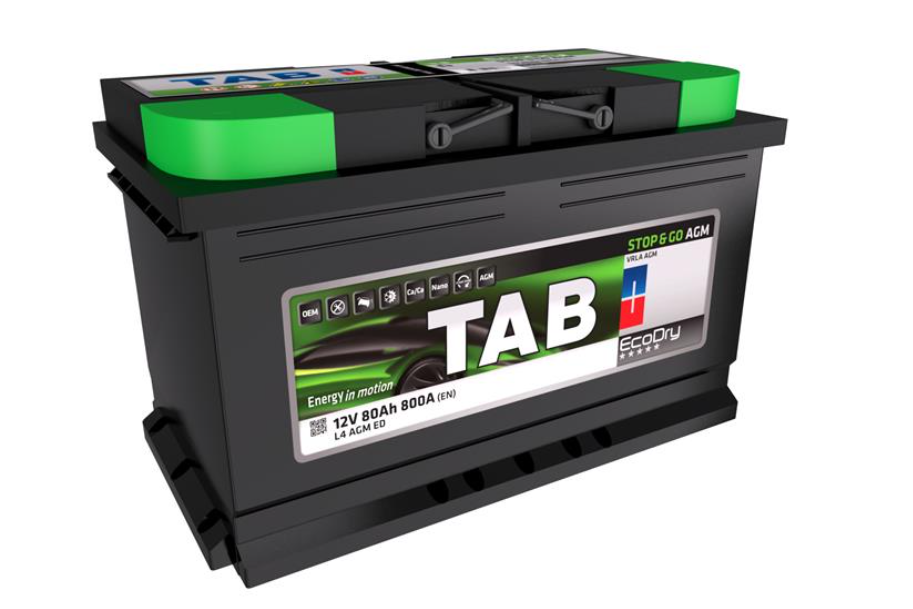 АКБ TAB Ecodry AGM , 80Ah, 800A EN, 315x175x190, B13 ,правий "+", AGM Акумулятор (START-STOP)