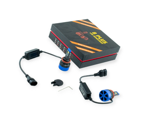 лампа LED H8/H9/H11/H16 8 PLUS 6500K 80W радиатор +обманка