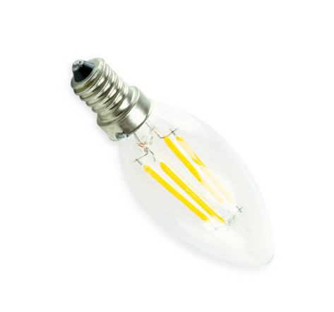 лампа светодиодная 220V E14  4W C35 3000K Filament теплый белый 31003000 - зображення 2