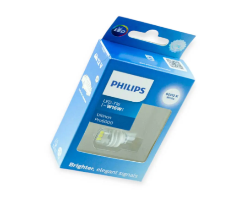 лампа БЦ 12V 16W W2.1х9.5d PHILIPS WHITE LED Uitinon Pro 6000