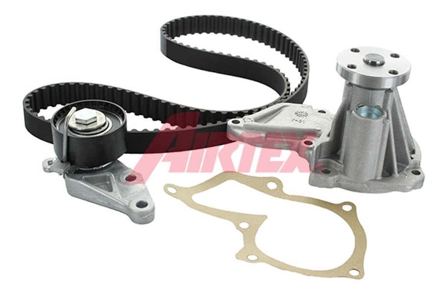 ремкомплект ГРМ (ремень+ролики+помпа) Mazda 2, Ford Focus, Volvo S40/V50 1.25-1.6 95->  (AIRTEX) WPK-410401 - зображення 1