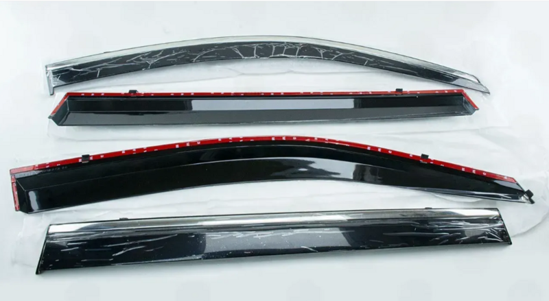 ветровик Toyota Highlander 2013-2019 (скотч) TopVisor  c хром молдингом