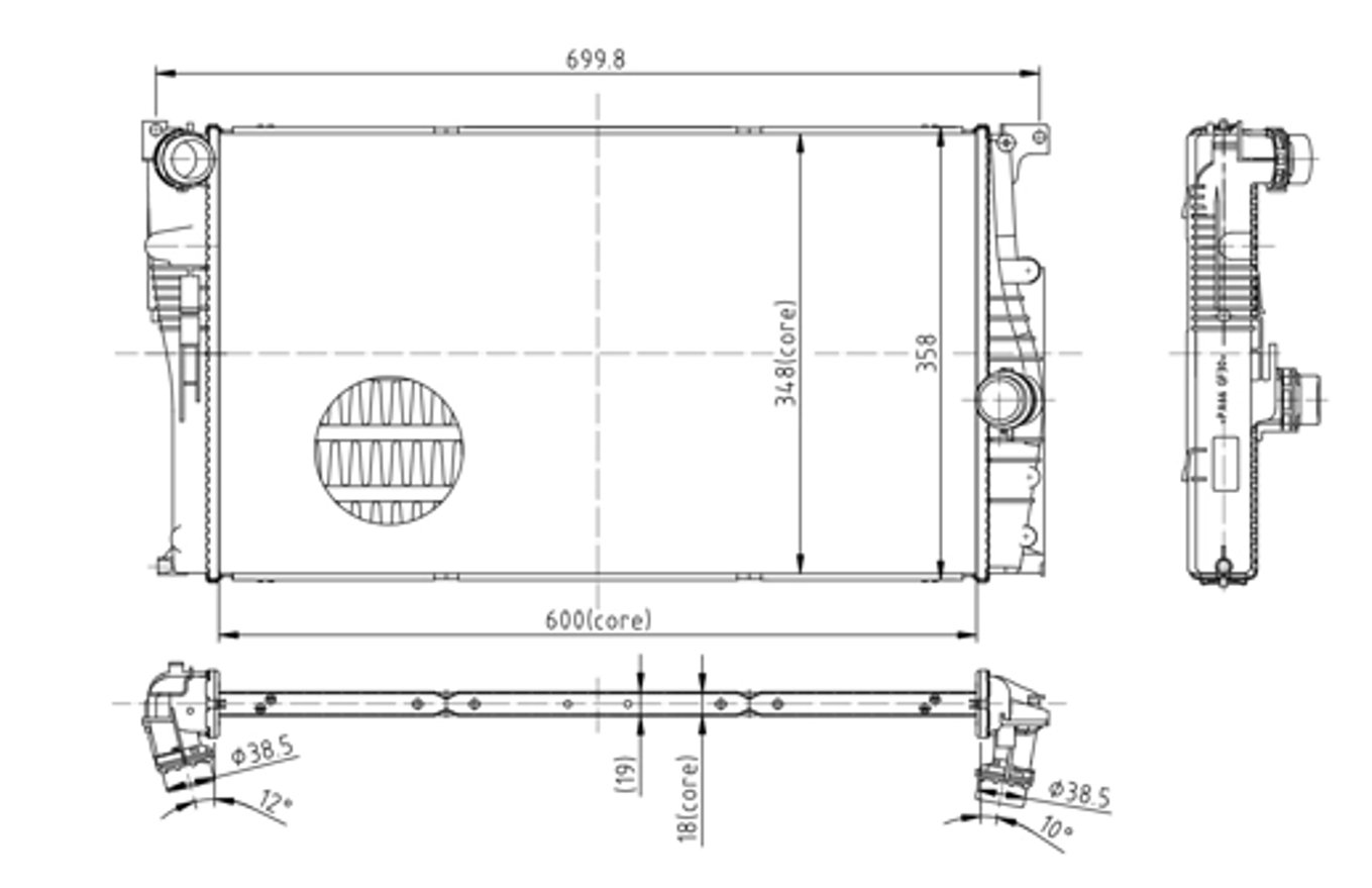 радиатор двиг. BMW 3 (F30), 1 (F20) (N47/B47/N13) 12->  (HART) 620 332 - зображення 1