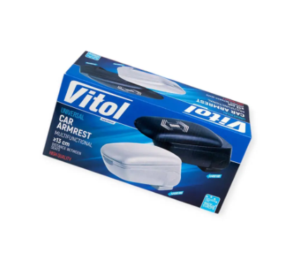 подлокотник - универсальный пластик/кожзам Vitol сдвижной серый HJ48018G - зображення 7
