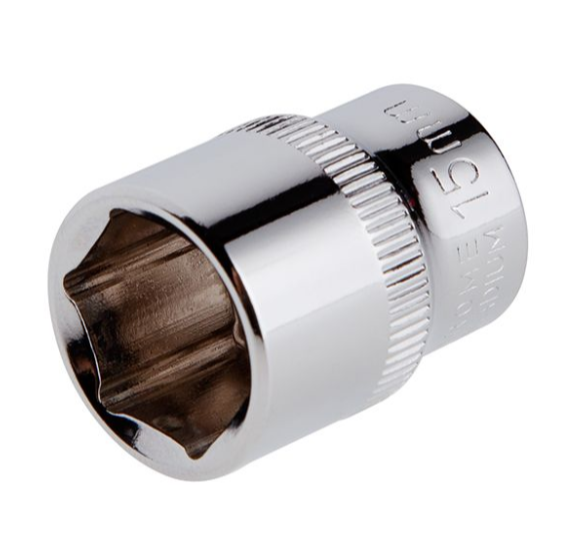 головка торцевая шестигранная 3/8"  15 мм CrV