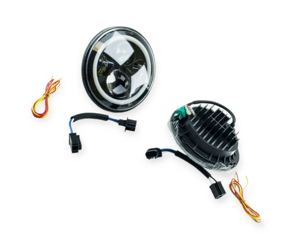фара 2101-2121 LED (178мм 7") 45W + LENS + ангельские глазки+4led шт. HQ (Flagmus)