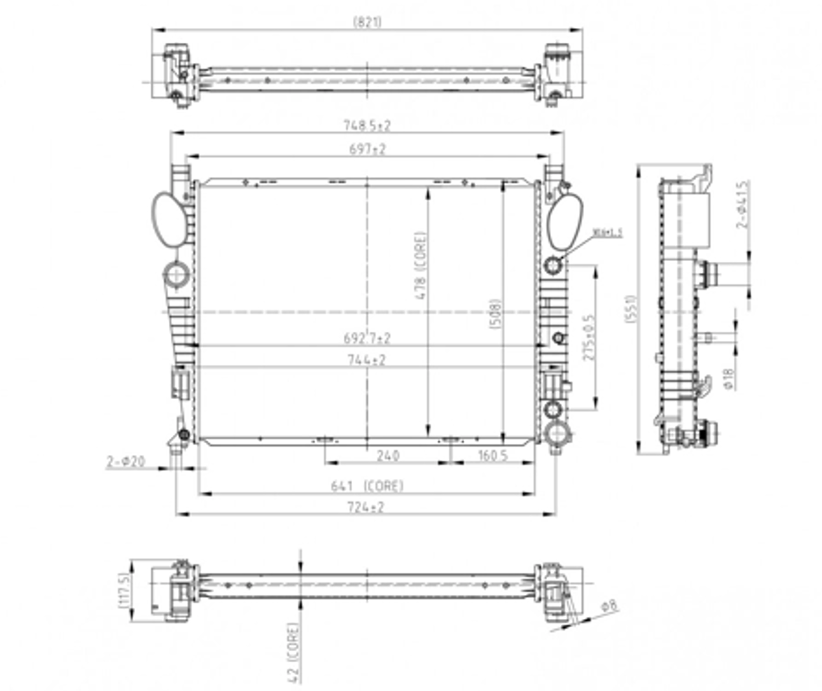 радиатор двиг. MB S-class (W220/C215) (98-06)  (HART) 606 474 - зображення 1
