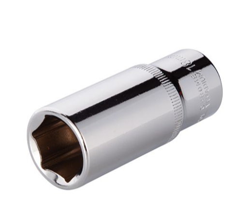 головка торцевая шестигранная удлиненная 3/8"  18 мм CrV ET-0428 - зображення 1