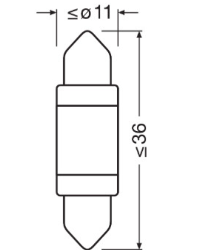 Лампа светодиодная AC лазер. 12-10 WHITE  0.6W 6000K 36мм OSRAM 6418DWP-01B - зображення 3