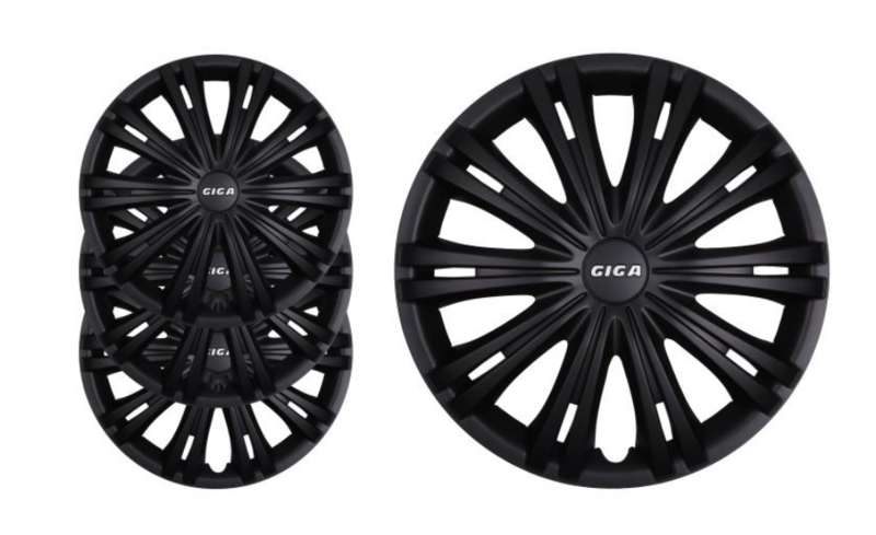 Колесные колпаки GIGA Black радиус 15" комплект 4шт