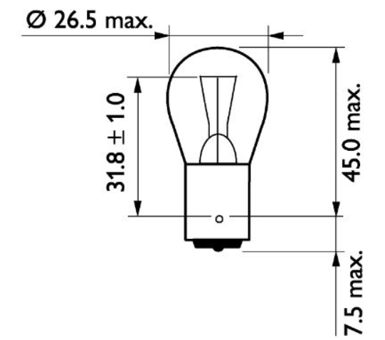 лампа A 24V P21W BA15s PHILIPS 13498CP - зображення 2