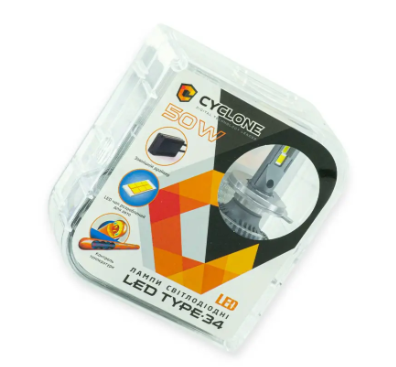лампа LED H8/H9/H11/H16 12V Type 34 50W 5500K 10000L радиатор type 34 LED H11 - зображення 1