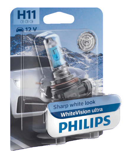 лампа H11 12V 55W PHILIPS White Vision +60% 4300K