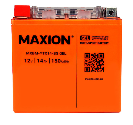 Акумулятор мотоциклетний 12V14А гелевий