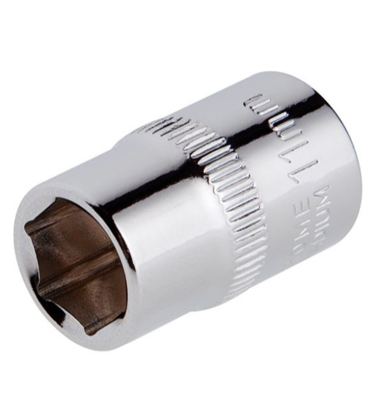 головка торцевая шестигранная 3/8"  11 мм CrV ET-0411 - зображення 1