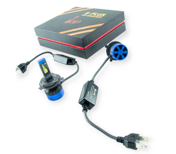 лампа LED H4 12V 8 PLUS 6500K 80W 14000L  радиатор + обманка