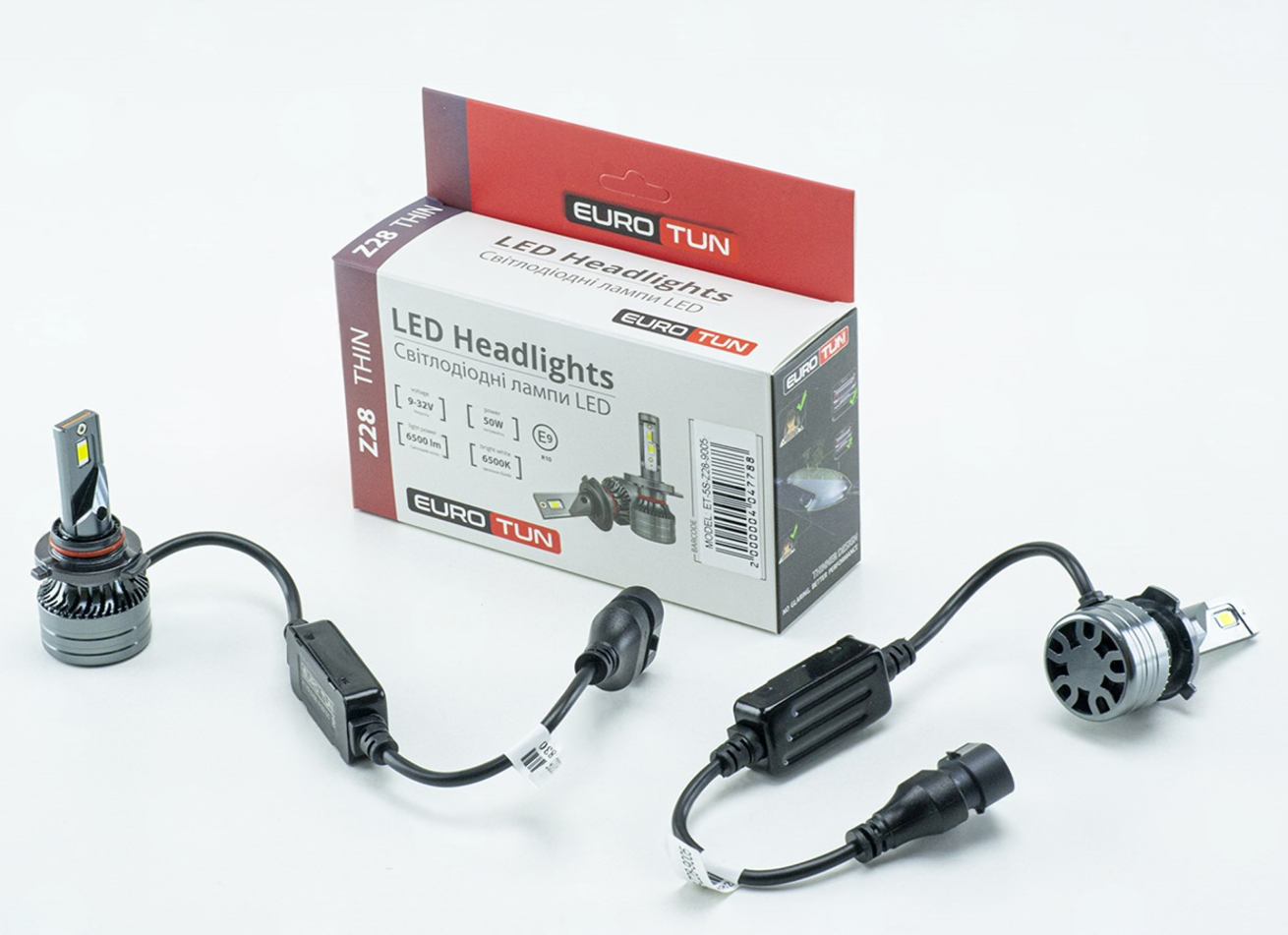 лампа LED HB3 12V-24V  50W EUROTUN Z28 6500L 6500K  CAN BUS радиатор с вентилят. ET-Z28-9005 - зображення 1